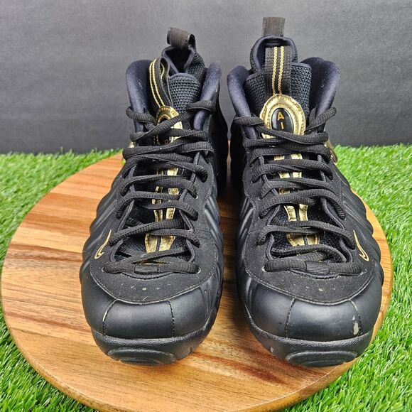 Nike Air Foamposite Pro Shoes Mens Size 9 Black Metallic Gold Sneaker 624041-009 main image 9